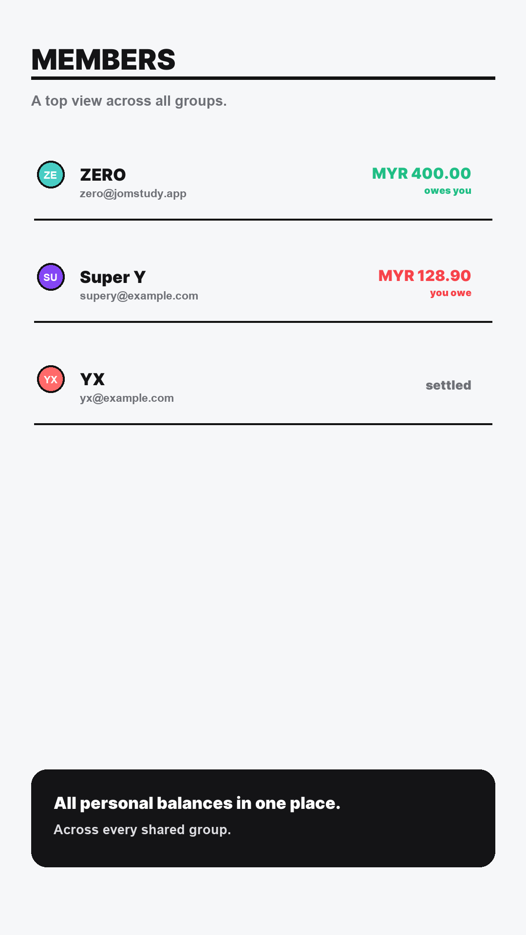 Members screen